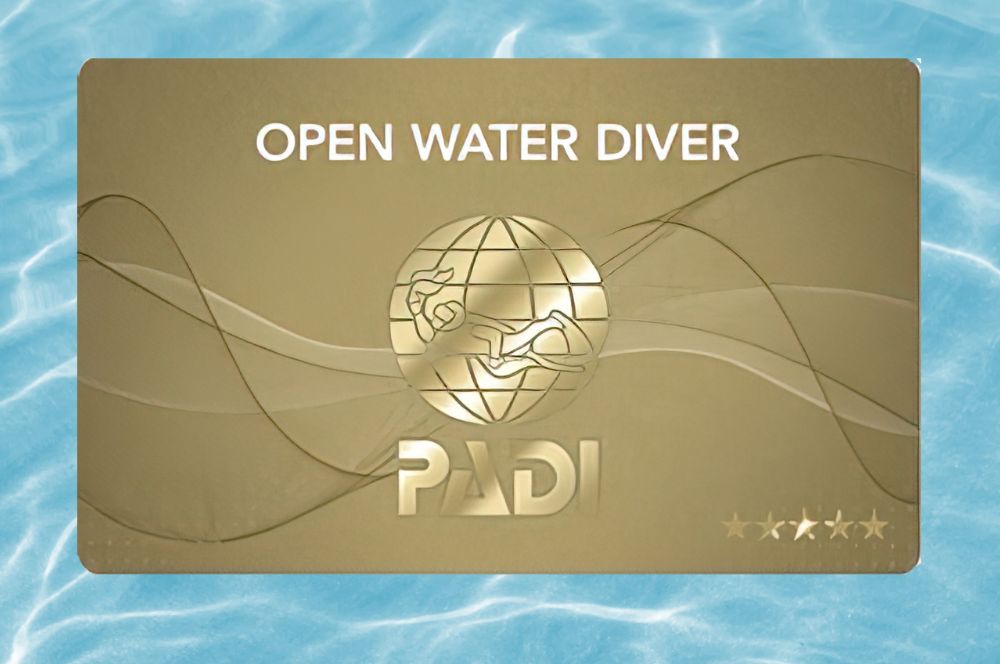 A PADI scuba diving certification card